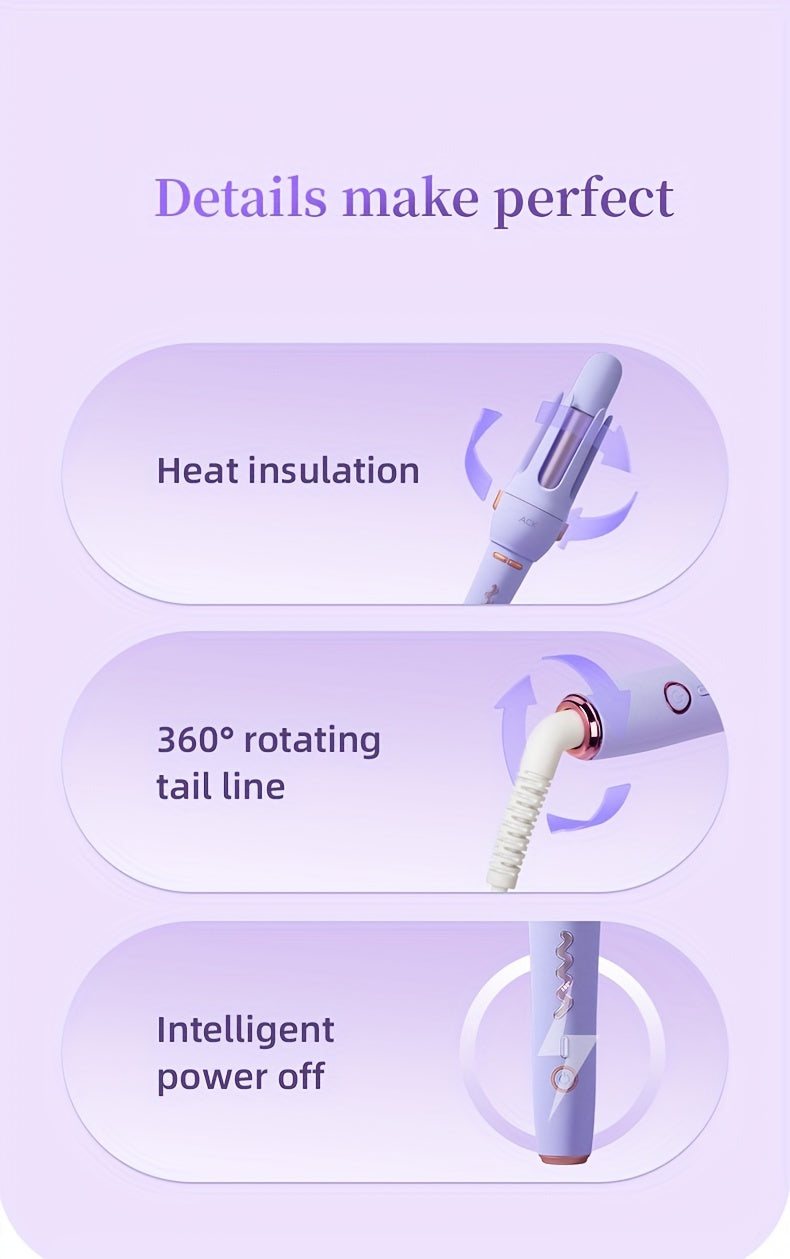 Luxurious Automatic Curling Iron Wand - Professional Ceramic Rollers/Straighteners with Rotating Function, Easy-to-Use, Fast Heating, Long-Lasting Curls, and Salon-Quality Results