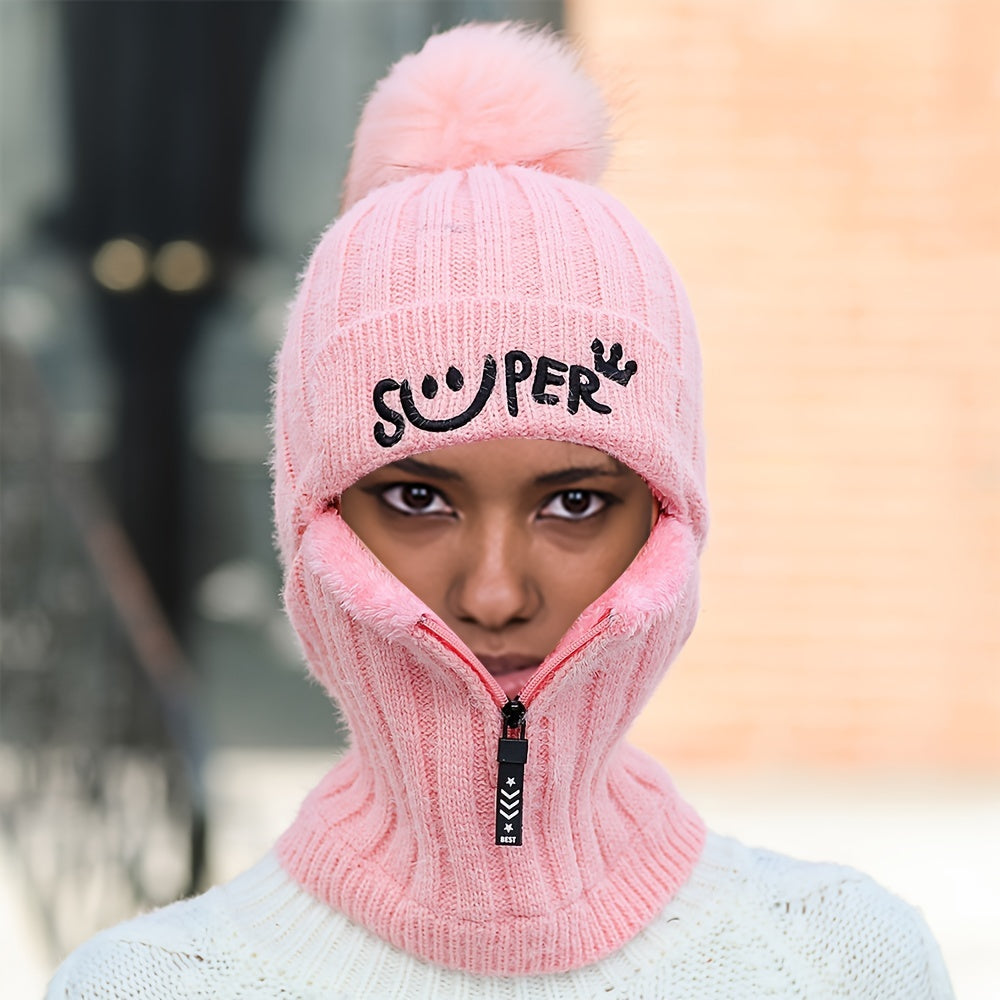 1pc one-piece Warm Knitted Hat with Fleece Lining for Men and Women - Perfect Gift for Winter