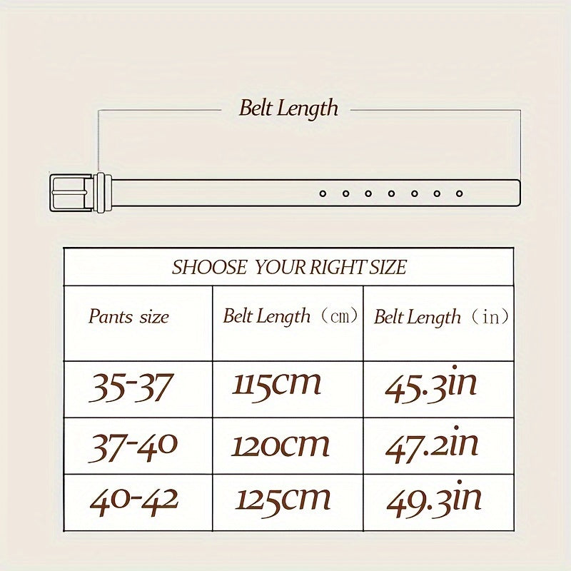 1pc Pu Leather Strap, Fashion Pin Buckle Belts For Men