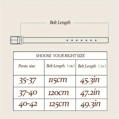 1pc Pu Leather Strap, Fashion Pin Buckle Belts For Men