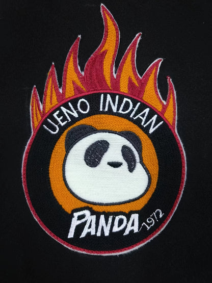 Mens Panda Embroidered Varsity Jacket - Stylish Color Block, Button Up for Spring/Fall - Handcrafted Design, Perfect for School or Casual Wear