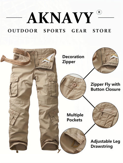 Relaxed Fit Multi-Pocket Cargo Pants for Men - Wear-Resistant, Tactical, Loose-Fitting, Comfortable, Durable, Versatile, and Practical - Ideal for Outdoor Activities, Hiking, Camping, and Travel