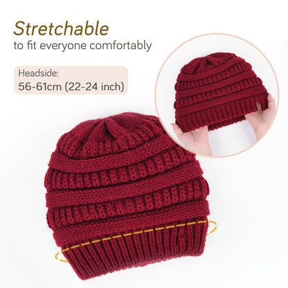 1pc Premium Winter Slouchy Beanie Hat - Soft Satin Lined, Chunky Cable Knit, Warm and Cozy, Ideal Gift for Men, Perfect for Cold Weather, Outdoor Activities, and Casual Daily Wear