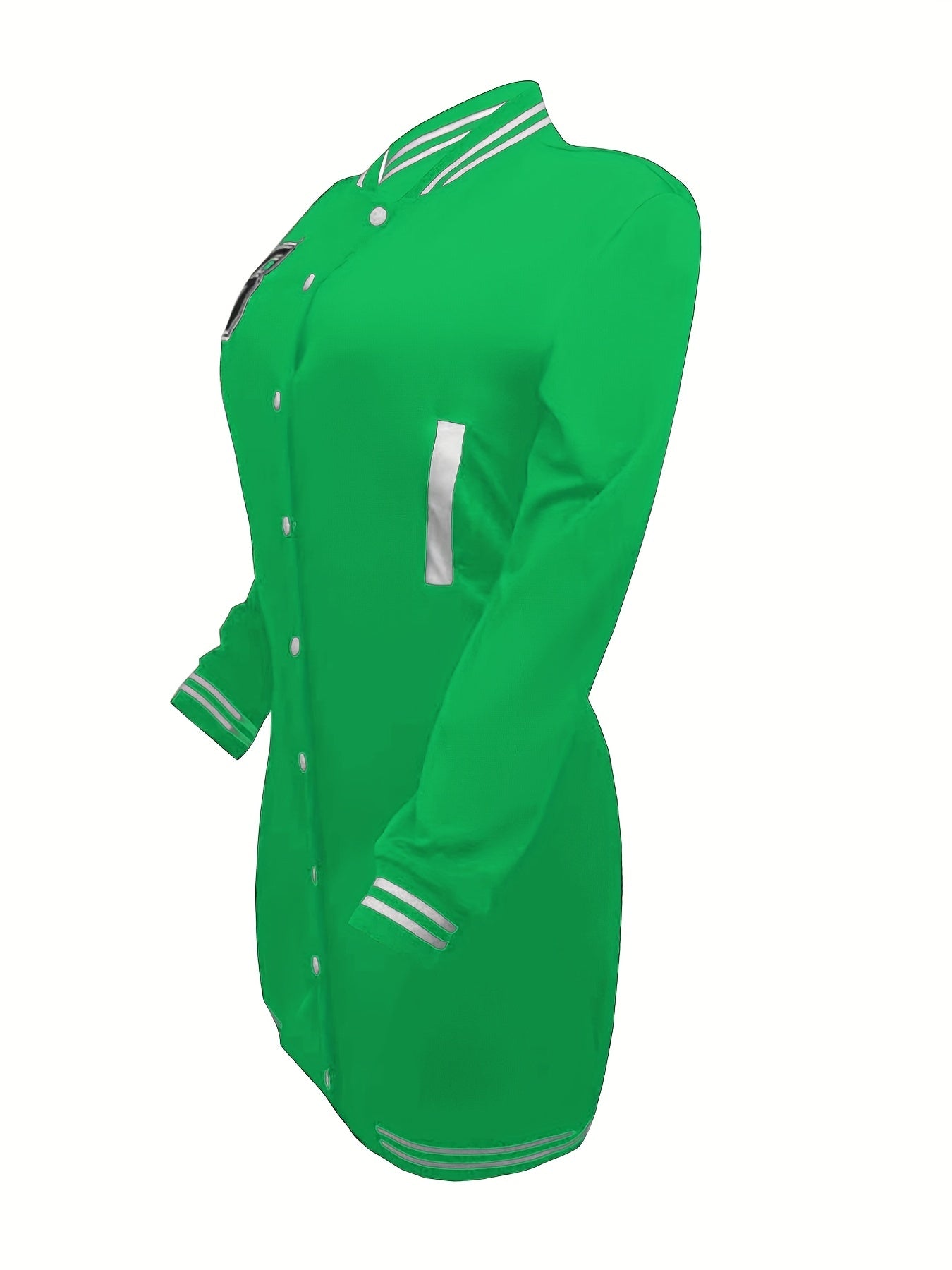 Womens Chic Letter Pattern Mini Dress - Versatile Button Front, Long Sleeve Slim Fit - Stylish Everyday Clothing