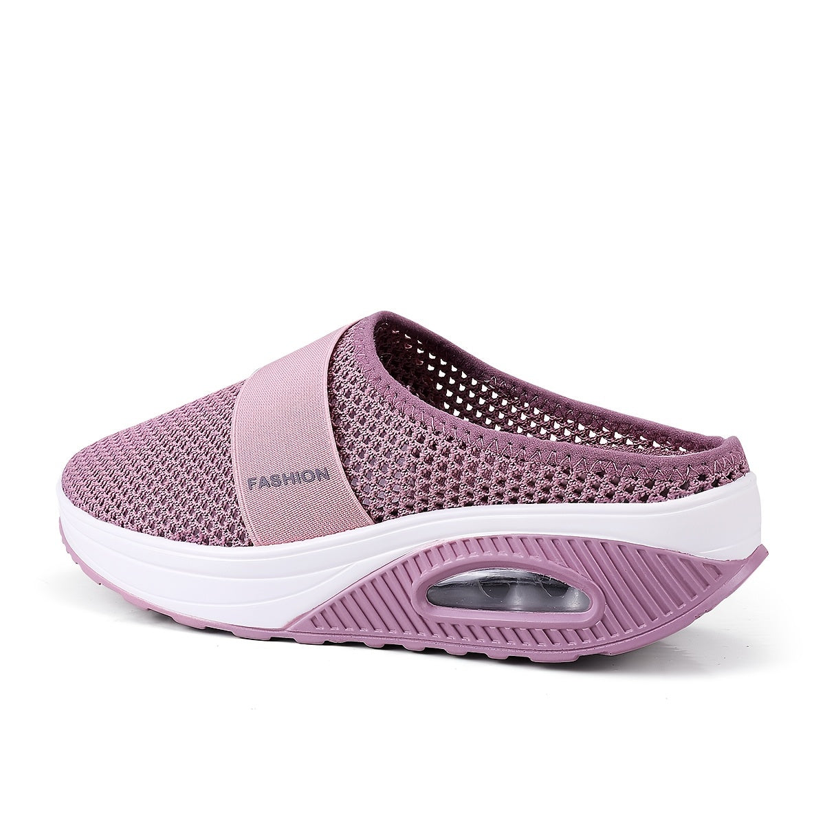 Women's Flying Woven Mesh Sandals, Casual Air Cushion Sole Mules, Breathable & Lightweight Mule Sneakers