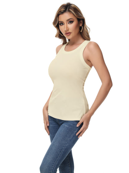 Women Sleeveless Sports Tank Top, Workout Casual Rib Basic Slim Fit Sports Tank Top, Women's Activewear for Koningsdag/King's Day