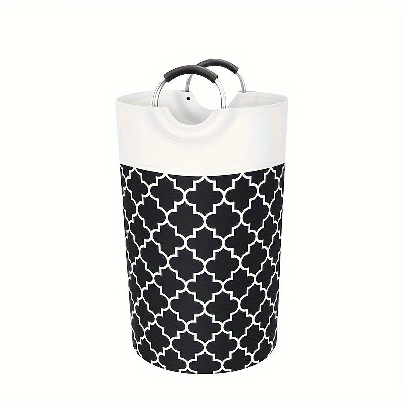 1pc Premium Waterproof Laundry Basket with Comfortable Padded Handles - Collapsible & Stable Clothes Hamper for Effortless Storage and Perfect Standing - Ideal for Space-Saving Solutions