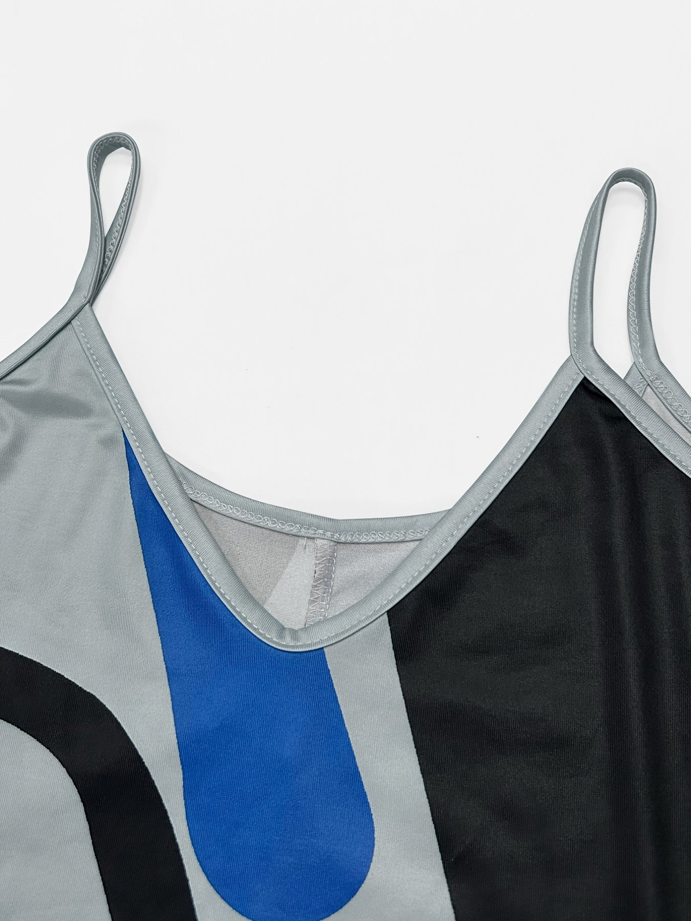 Flowing Maxi Sundress - Vibrant Abstract Art Print - Breezy Spaghetti Straps - Versatile Summer Attire for Women