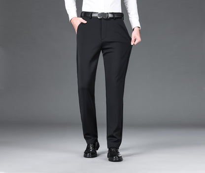 Men's Warm Thick Stretch Dress Pants for Fall/Winter Business Formal Wear