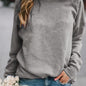 Solid Pullover Sweatshirt, Long Sleeve Crew Neck Sweatshirt, Casual Tops For Fall & Winter, Women's Clothing