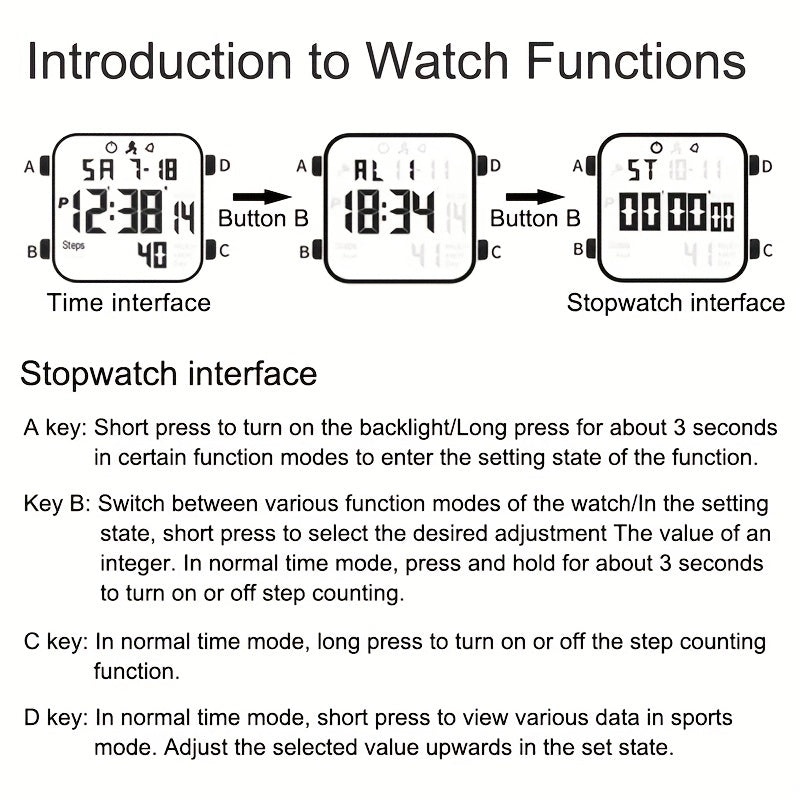 Casio Chronograph Sports Watch - Water Resistant 50M Digital Alarm Wrist Watch for Men and Women with Resin Strap and Electronic Features