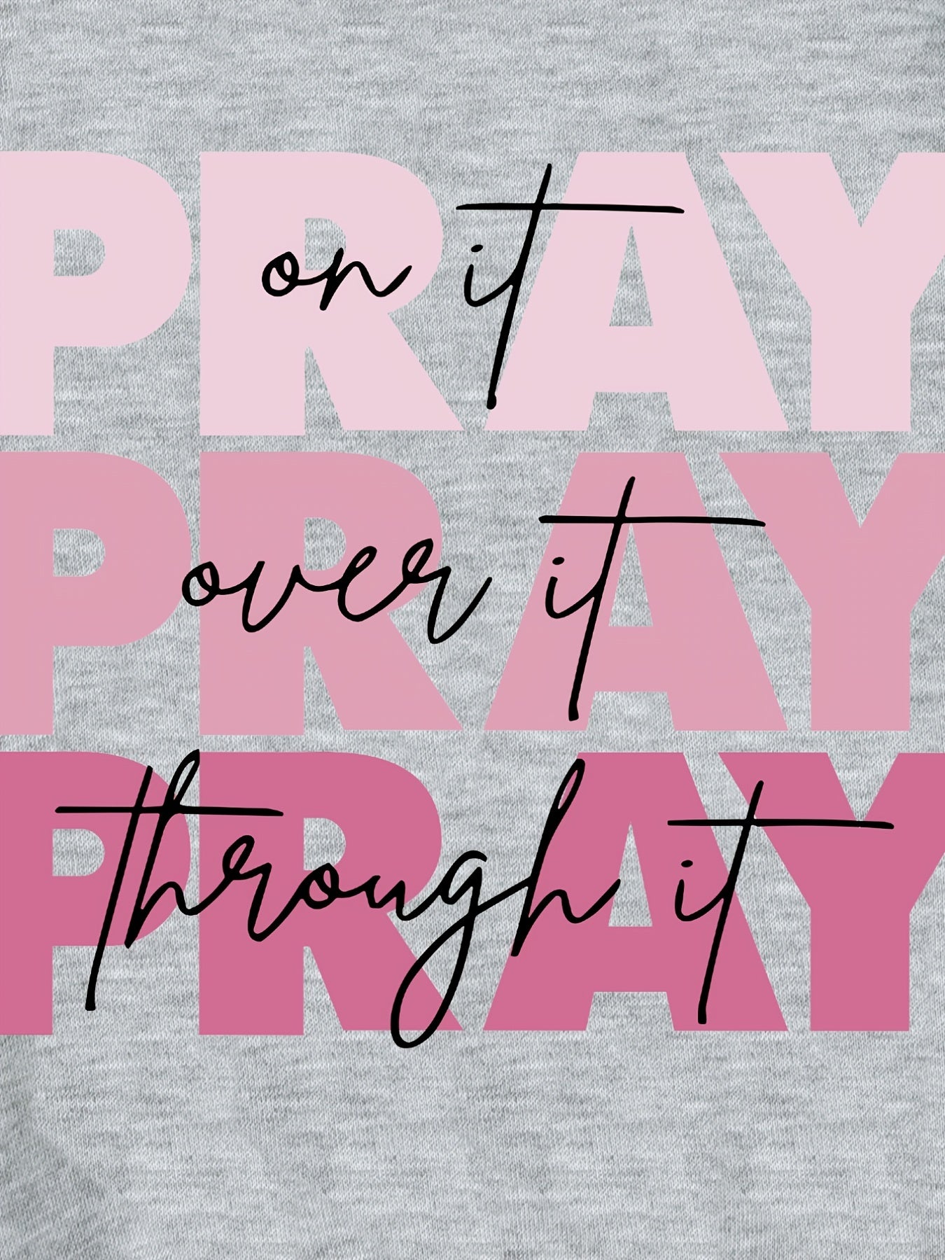 Letter ''PRAY'' Pattern Round Neck Sweatshirt For Girls, Daily Casual Party Long Sleeve Top Pullovers For Children Kids