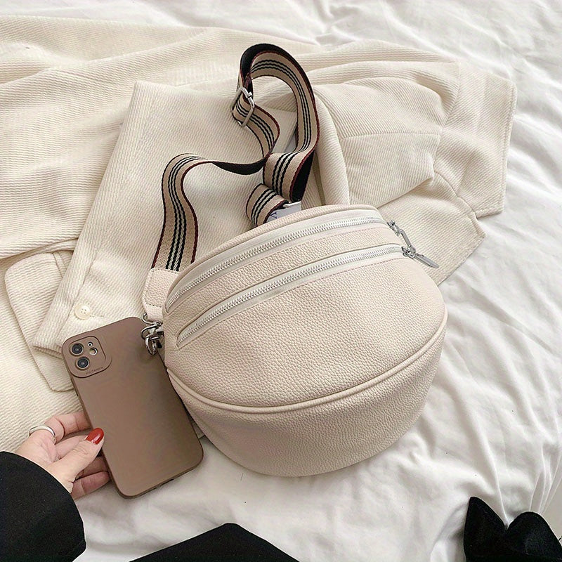 Elegant Convertible Faux Leather Bag: Chic Fanny Pack/Crossbody with Secure Zip & Adjustable Wide Strap for Stylish Women