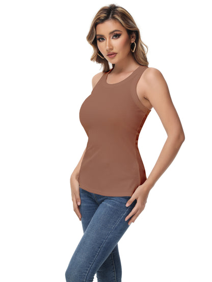 Women Sleeveless Sports Tank Top, Workout Casual Rib Basic Slim Fit Sports Tank Top, Women's Activewear for Koningsdag/King's Day