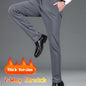 Men's Warm Thick Stretch Dress Pants for Fall/Winter Business Formal Wear
