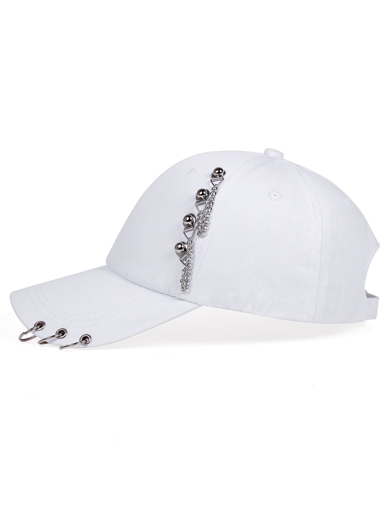 1pc 1pc Unisex Trendy Sunshade Adjustable Baseball Cap With Rivets For Outdoor Sport
