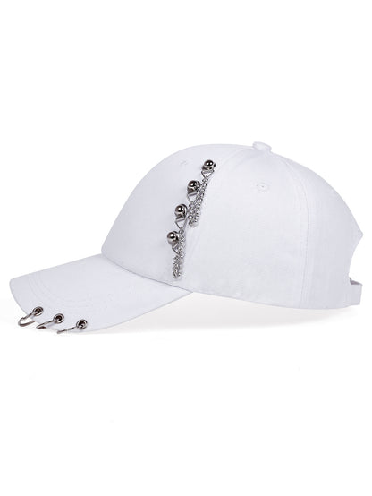 1pc 1pc Unisex Trendy Sunshade Adjustable Baseball Cap With Rivets For Outdoor Sport