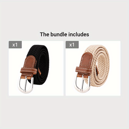 Womens Flexible Fit Elastic Jeans Belt - Versatile Casual Style for Everyday Wear