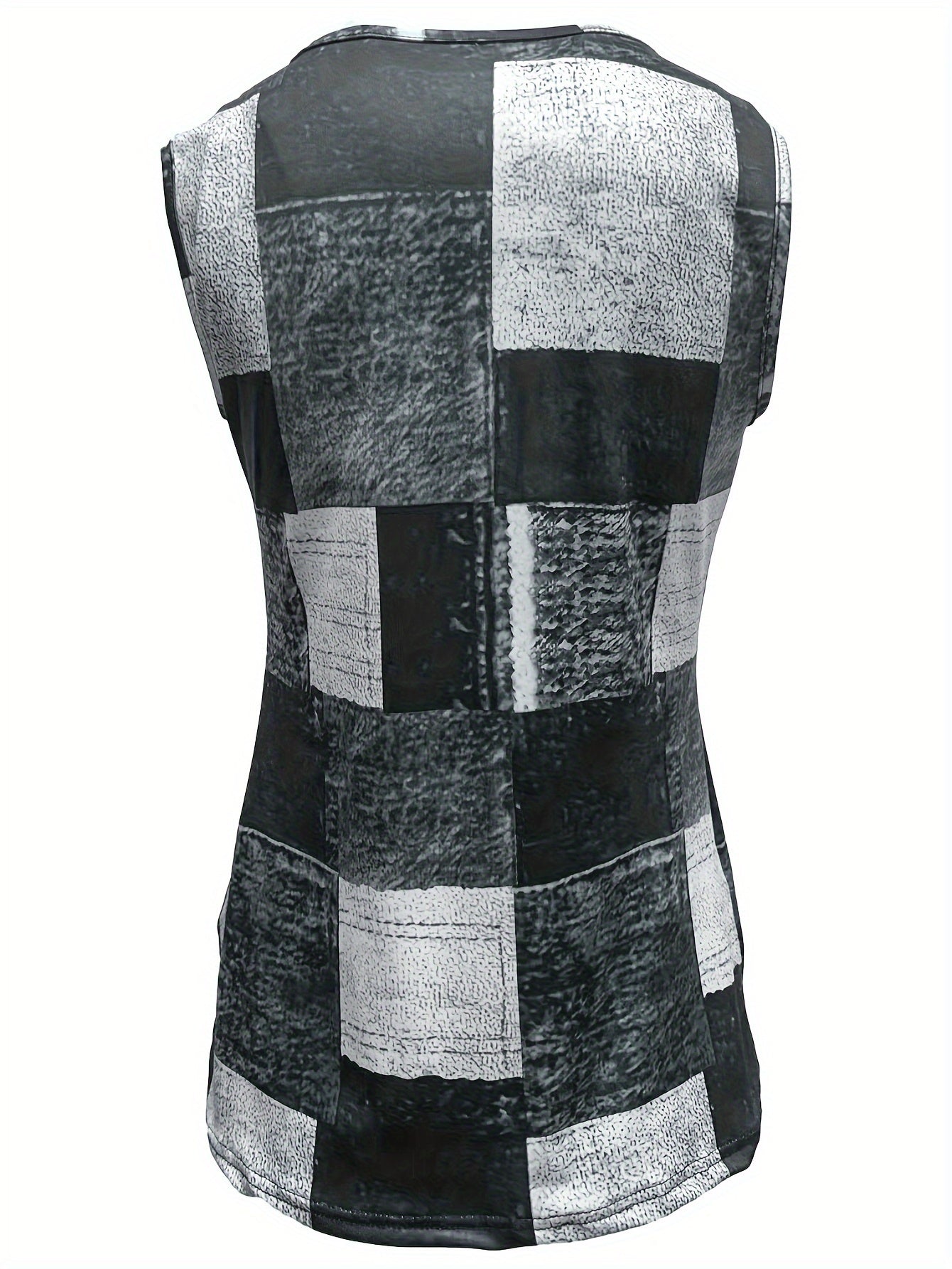 Trendy Colorblock Tank Top - Fashion Patchwork Print, Sleeveless Casual Style - Womens Summer Must-Have Clothing for Sunny Days