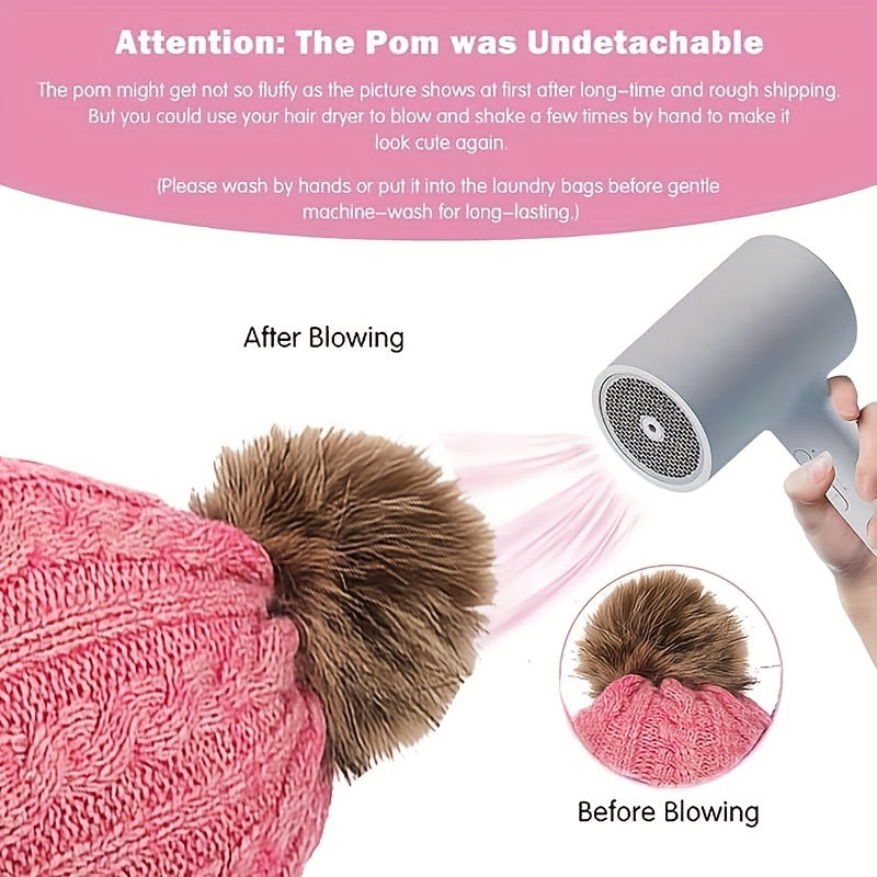 3pcs/set Winter Children's Warm Plus Velvet Scarf Baby Knitted Hat Hat Gloves For 2-8 Years