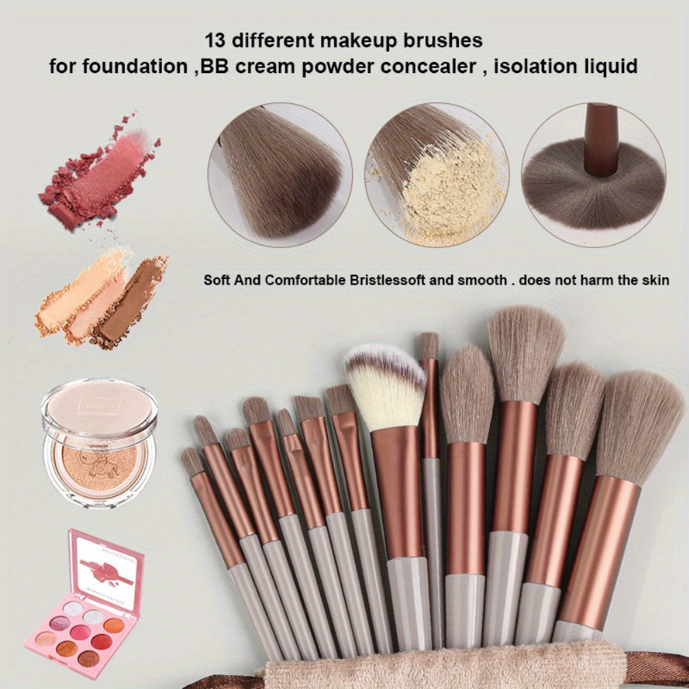 Makeup Brush Set Soft Fluffy Professional Cosmetic Foundation Powder Eyeshadow Kabuki Blending Make Up Brush Beauty Tool With Bag Makeup Sponge Beauty Gift For Makeup Beginner