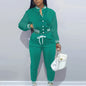 Casual Two-piece Set, Button Front Bomber Jacket & Drawstring Pants Outfits, Women's Clothing