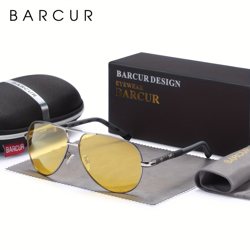 BARCUR Vintage Men's Glasses Men Polarized Coating Classic Sun Glasses Women Shade Male Driving Accessories Eyewear With Original Package