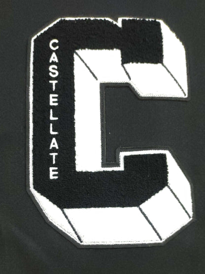 Mens Fashionable Letter Print Varsity Jacket - Color Block Button Up for Spring/Fall - Casual Style Perfect for School or Baseball