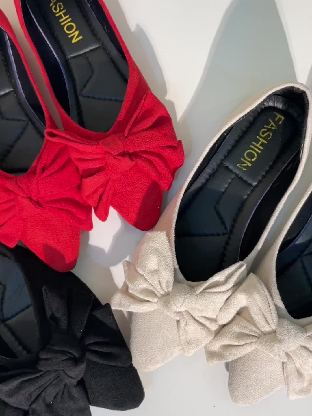 Lightweight Women's Elegant Point Toe Bowknot Decor Flat Shoes, Solid Color Dress Shoes