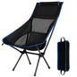 1pc Portable Folding Camping Chair, Lightweight Collapsible Chair For Adult, Comfortable High Back Chair For Outdoor Hiking Fishing Picnic