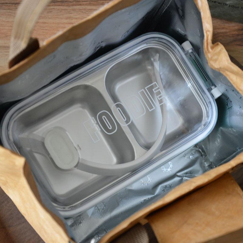 1pc Waterproof & Oilproof Insulated Lunch Bag, Paper Bento Bag for Office Workers, Handbag Lunch Box for School, Travel, Picnic