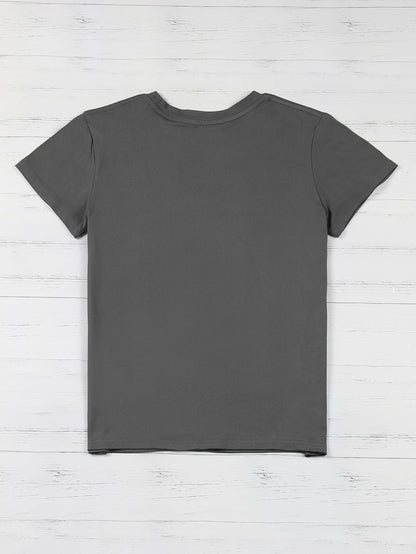 Women's Faith Print Short Sleeve Crew Neck Casual T-Shirt for Summer & Spring