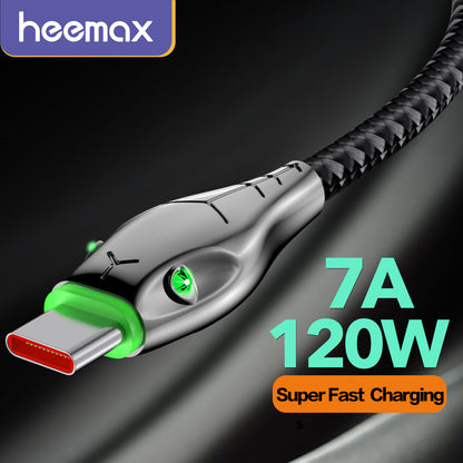 7A 120W Type C Cable: 100W Fast Charging For Realme, Oneplus, OPPO, Honor, Samsung, And Xiaomi!