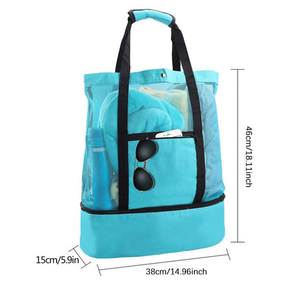 Minimalist Double Layer Beach Bag, Lightweight Versatile Travel Bag, All-Match Outdoor Bag With Insulated Layer