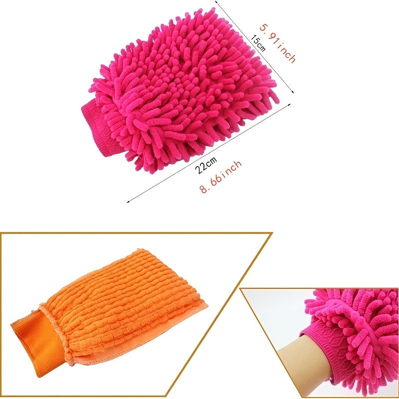 Microfiber Anti-Scratch 1pc Car Wash Gloves - Cleaning & Care Tool For Cars & Home Kitchen