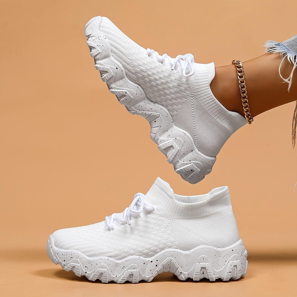 Thick Sole Shock Absorption Octopus Sneakers, Mesh Breathable Non Slip Running Shoes, Wear Resistance Sport Shoes For Running Walking Jogging