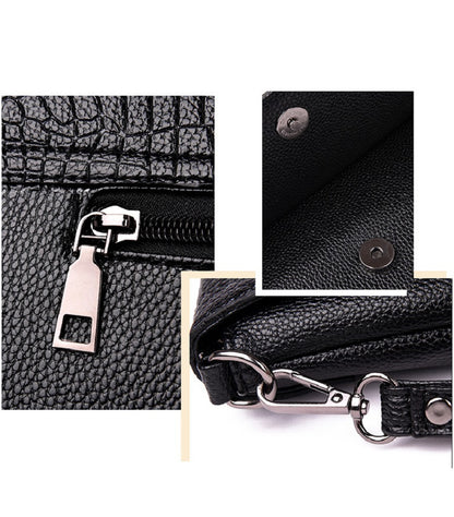 Stylish Square Crossbody Bag, Women's Crocodile Pattern Clutch Purse, Luxury Wristlet Phone Wallet