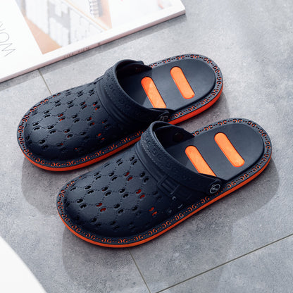 Women's Hollow Out Flat Clogs, Breathable & Lightweight Beach Sandals, Indoor & Outdoor Slippers