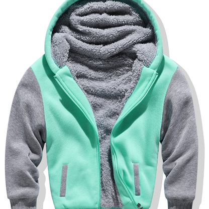 Boys Sherpa Lined Hoodie Kids Fleece Sweatshirt Full Zip Hooded Jacket