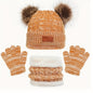 3pcs/set Winter Children's Warm Plus Velvet Scarf Baby Knitted Hat Hat Gloves For 2-8 Years