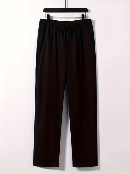 Plus Size Men's Plaid Shirt & Pants Set For Spring/autumn, Oversized Loose Fit 2Pcs Outfits For Workout/outdoor, Men's Clothing