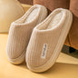 Warm & Cozy Striped Slippers: Soft, Fluffy Indoor Comfort with Non-Slip Grip for Winter