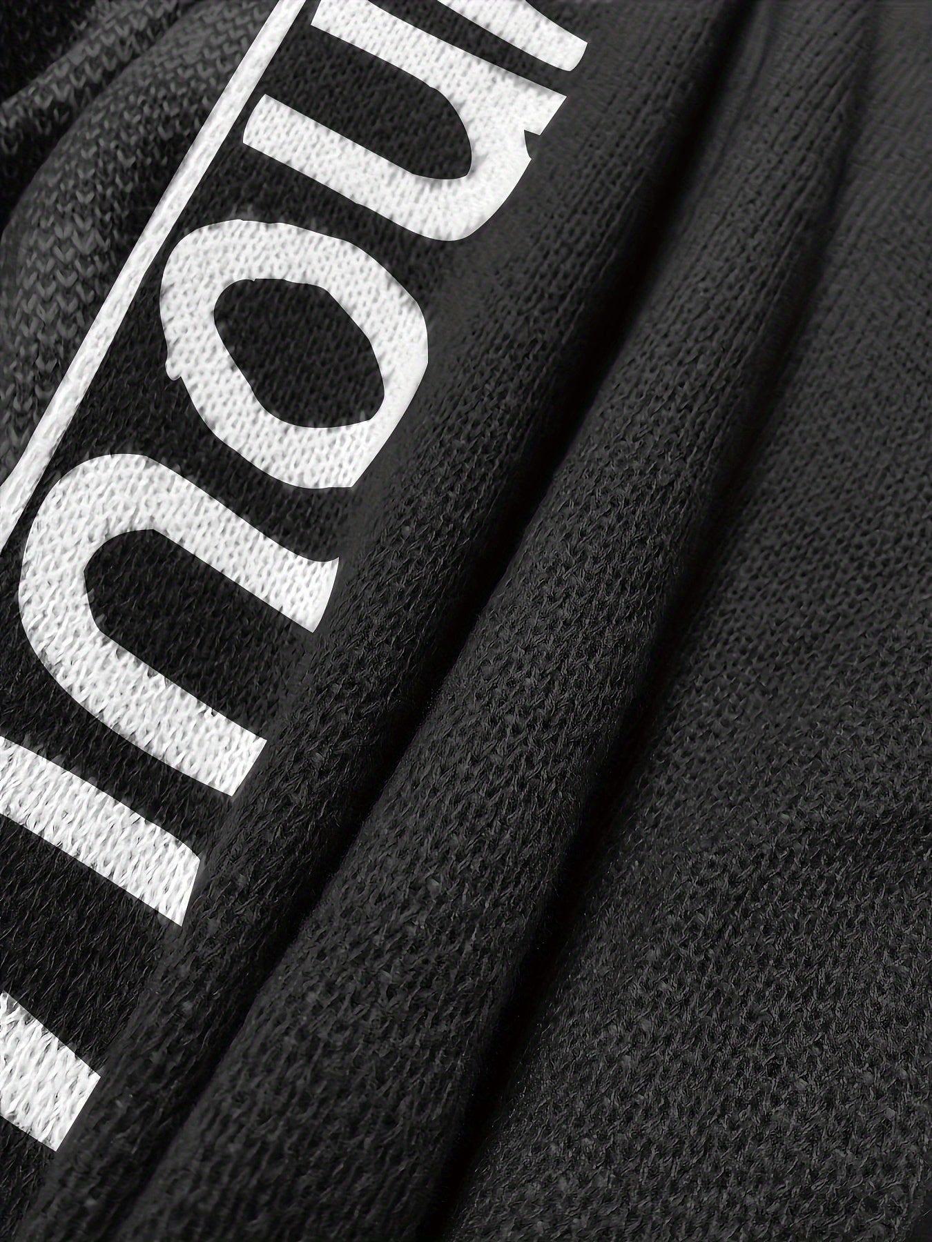 Chic Plus Size Open Front Hooded Cardigan - Long Sleeve & Letter Print, Cozy with Pockets, Ideal for Casual Outings