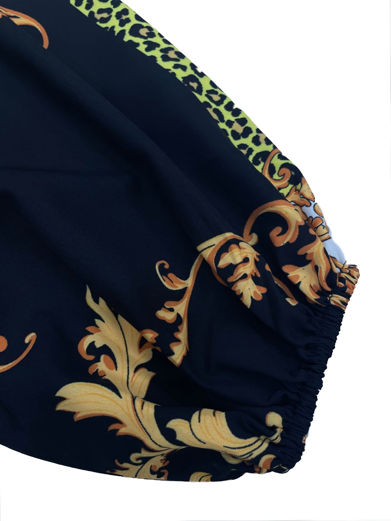 Vintage Off Shoulder Tribal Print Belted Women's Swing Aline Dress with Ruffle Hem Lantern Sleeve