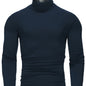 Long-Sleeved Multicolor Turtleneck Shirt for Men - Soft Medium Stretch Polyester Fabric, Regular Fit, High Neck Collar, Machine Washable, Perfect for Spring and Fall Seasons