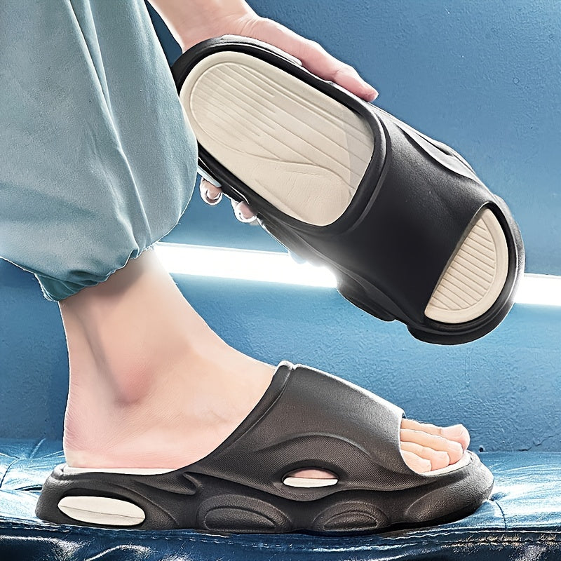 Cloud Slides Teardrop Motif Print Pillow Slippers - Non-Slip, Open-Toe, Breathable, Soft EVA Insoles, Slip-On Design, Perfect for Indoor, Outdoor, Beach, and Shower Use in Spring and Summer