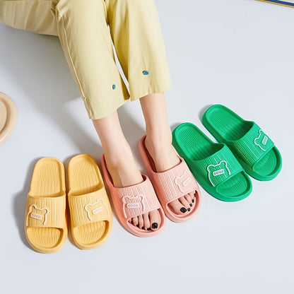 Stylish Striped Women’s Slippers - Open Toe, Comfortable & Non-Slip Indoor Shoes for All Seasons