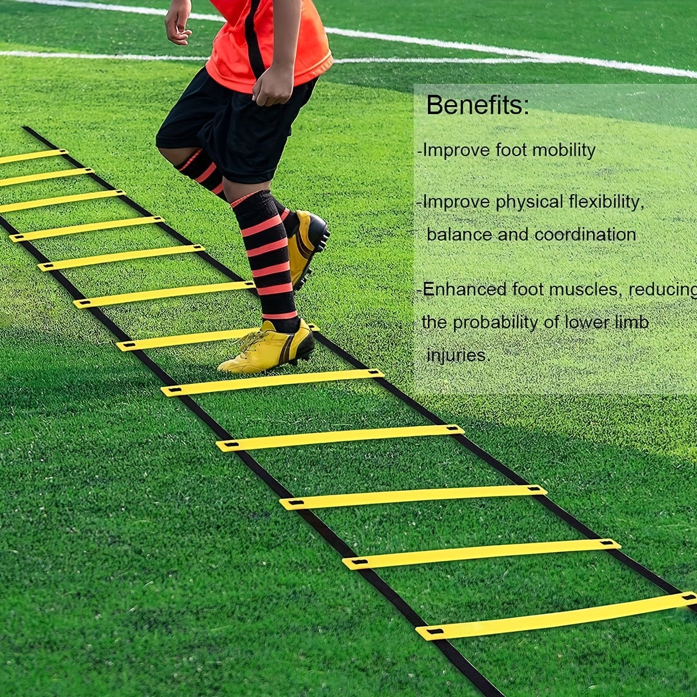 Agility Ladder With Storage Bag Speed Training Equipment With Storage Bag, Football Soccer Fitness Feet Training Training Ladder