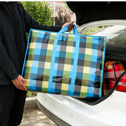 1pc Large Capacity Hanging Storage Bag, Moving Packaging Storage Bag, Waterproof Storage Bag With Zippers & Reinforced Handle, Suitable For Student Back To School