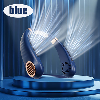 5-Speed Portable Neck Fan with Digital Display - Wearable, Rechargeable, and USB Charging - Perfect for Outdoor Activities, Travel, and Gift Giving